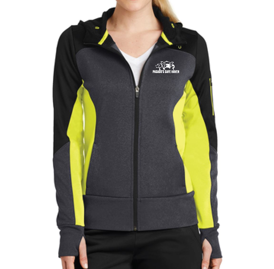 Ladies Colorblock Zip Sweatshirt